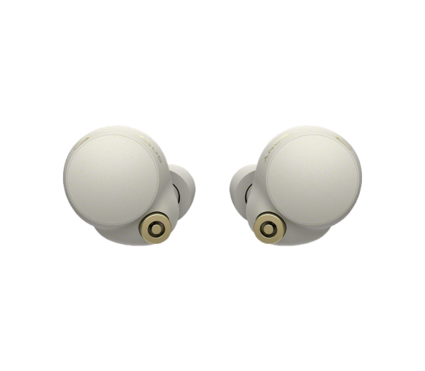 Industry Leading Noise Canceling Truly Wireless Earbuds | Silver | WF-1000XM4 front view - 1